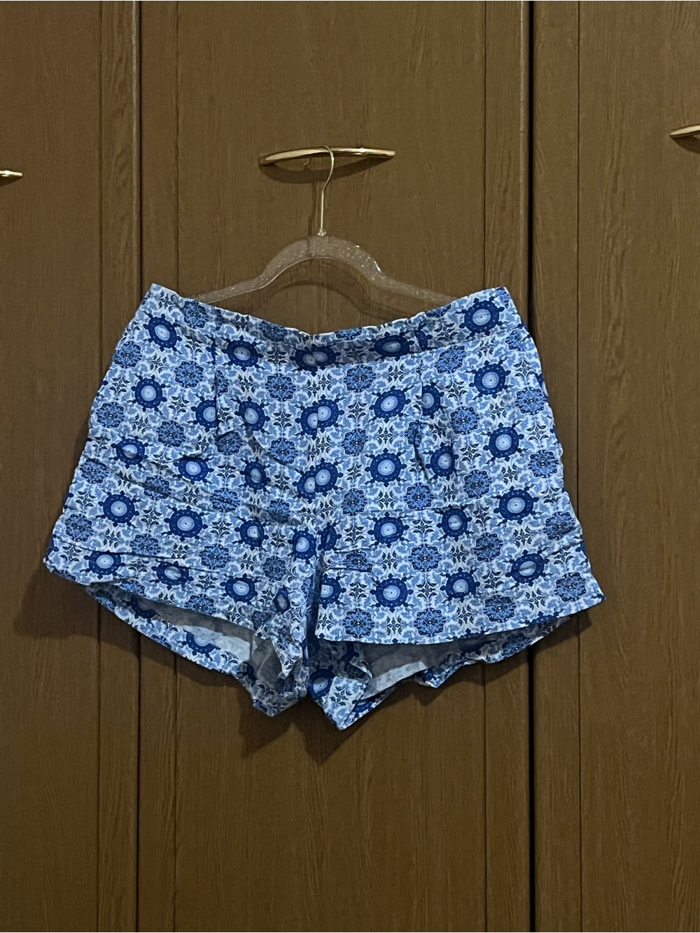 LOFT Blue Floral Medallion High-Rise Shorts